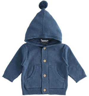 Boy's hooded cardigan BLUE Minibanda