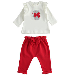 Girl's trousers and sweater outfit RED Minibanda