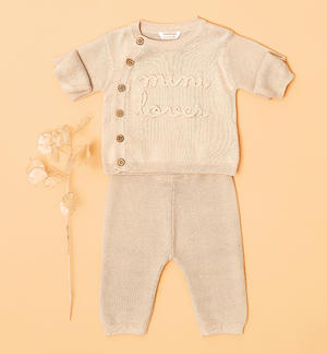 Completo neonati in tricot BEIGE Minibanda