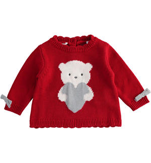 Girl's knit sweater RED Minibanda