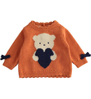 Girl's knit sweater BROWN Minibanda