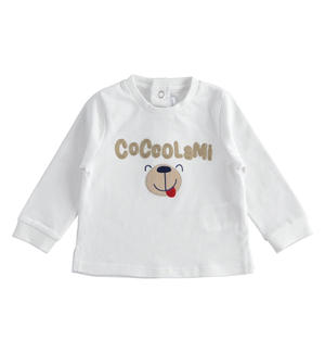 Maglietta neonato con ricamo e scritta "coccolami" Minibanda