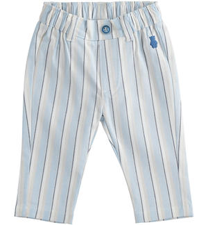 Pantalone neonato elegante con fantasia rigata BLU Minibanda