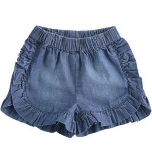 Shorts neonata in denim leggero 100% cotone BLU Minibanda