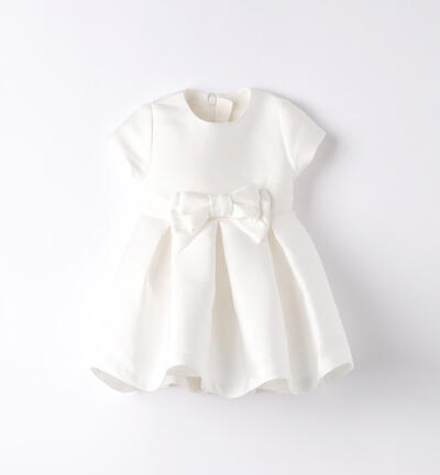 Baby girls' dress with bow CREAM Minibanda