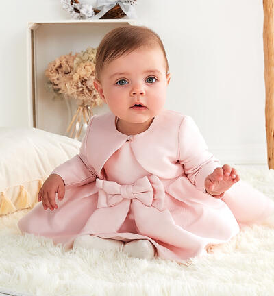 Baby girls' dress with bow PINK Minibanda