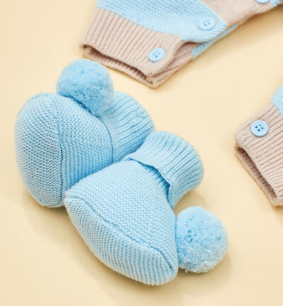 Socks with pompoms LIGHT BLUE Minibanda