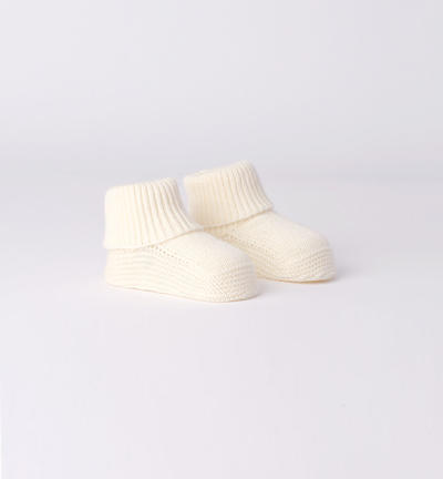 Calzine neonato in tricot PANNA Minibanda