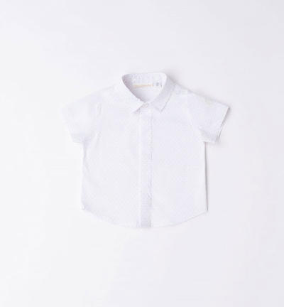 Boy's short-sleeved polka dot shirt CREAM Minibanda