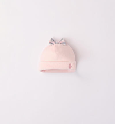 Cappellino ciniglia neonata ROSA Minibanda