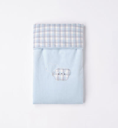 Baby boy blanket with clouds LIGHT BLUE Minibanda