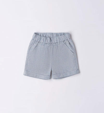 Pantaloncino corto lino bimbo BLU Minibanda