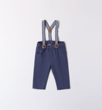 Pantaloni bimbo con bretelle BLU Minibanda