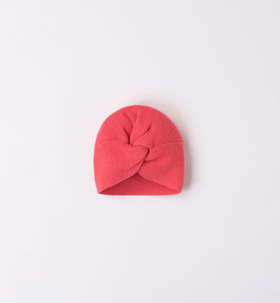 Particolare cappellino neonata ROSSO Minibanda