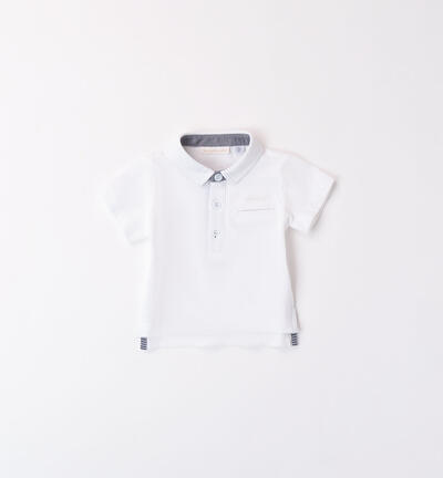 100% cotton polo shirt for baby boys WHITE Minibanda