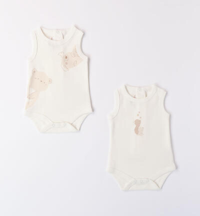 Set of baby bodysuits CREAM Minibanda