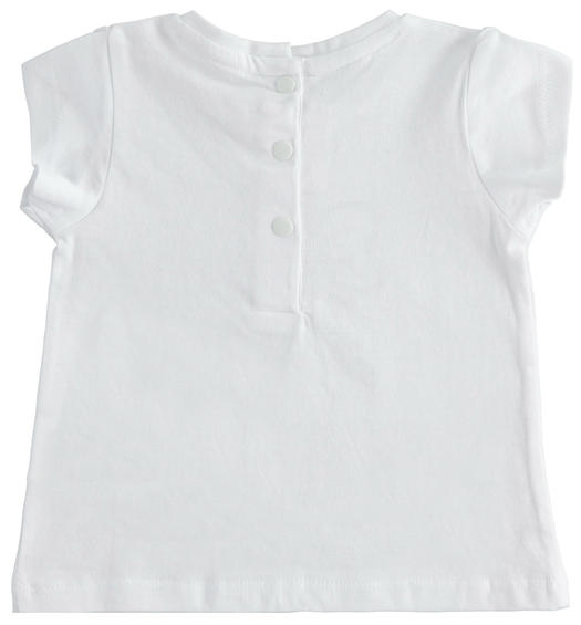T-shirt neonata 100% cotone con fiocco da 1 a 24 mesi Minibanda BIANCO-0113