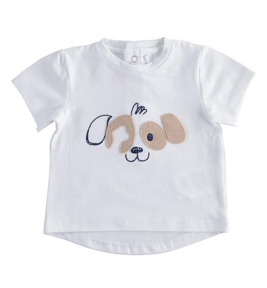 T-shirt neonato con cagnolino da 1 a 24 mesi Minibanda BIANCO-0113