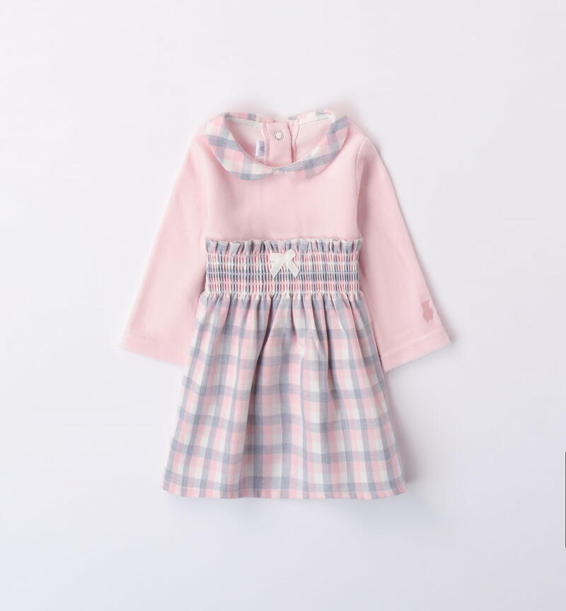 Minibanda check dress for girls, from 1 to 24 months ROSA-2512