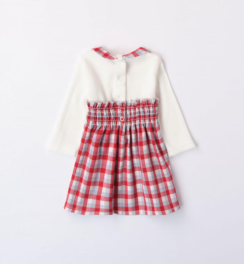 Minibanda check dress for girls, from 1 to 24 months ROSSO-2253