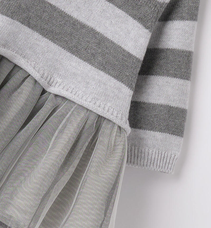 Minibanda grey tricot dress from 1 to 24 months GRIGIO MELANGE-8993