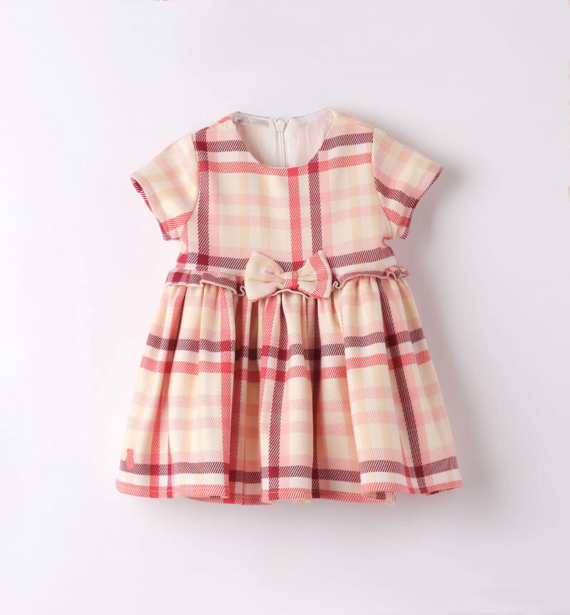 Minibanda check dress for girls from 1 to 24 months CORAL-2151