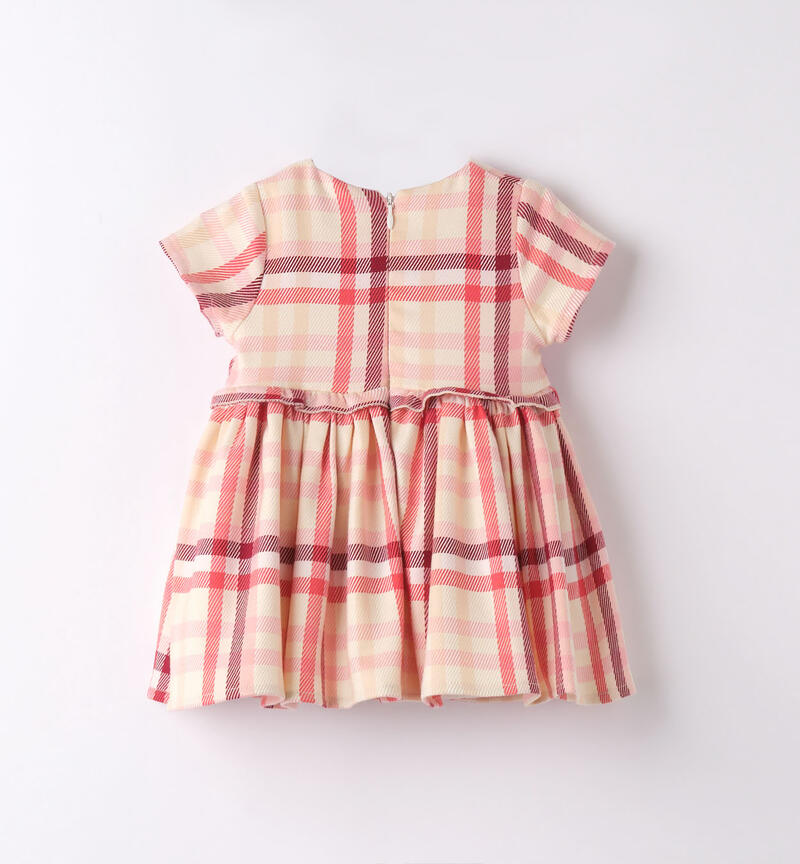 Minibanda check dress for girls from 1 to 24 months CORAL-2151