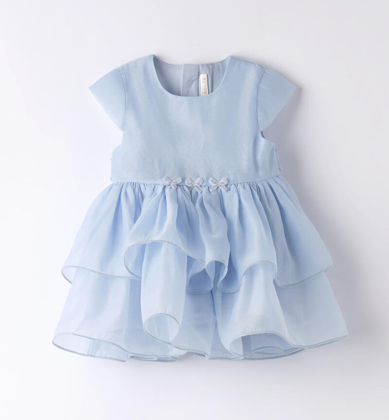 Minibanda elegant dress for baby girls from 1 to 24 months AZZURRO-3811