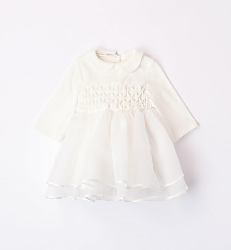 Minibanda elegant dress for baby girls from 1 to 24 months PANNA-0112
