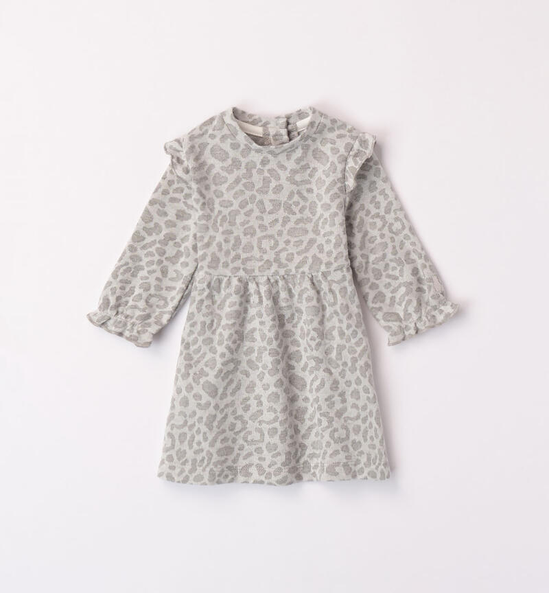 Minibanda spotted dress for girls from 1 to 24 months GRIGIO MELANGE-8992