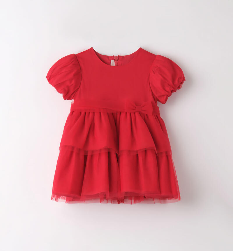 Minibanda red dress for girls from 1 to 24 months ROSSO-2253