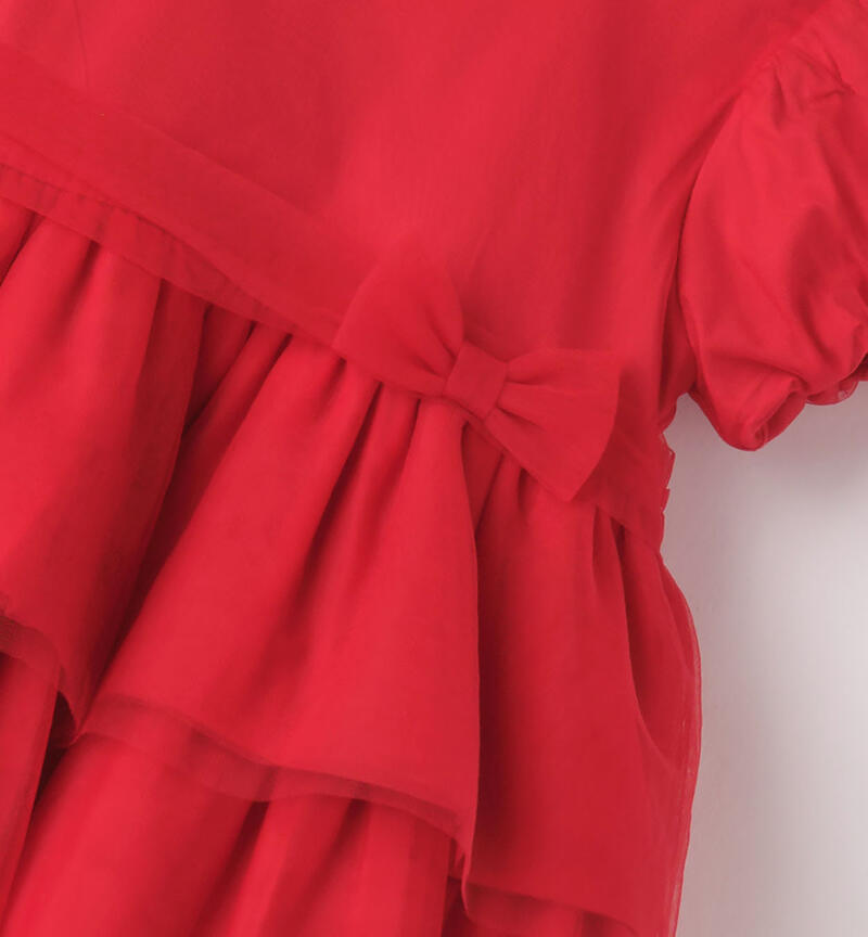 Minibanda red dress for girls from 1 to 24 months ROSSO-2253