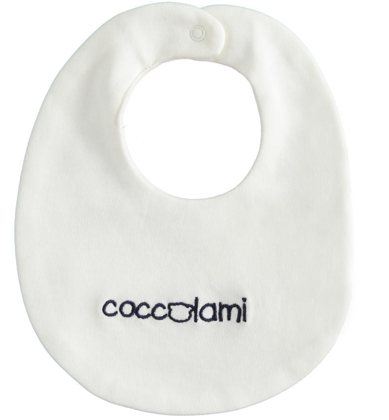 Bavetta neonato con ricamo da 0 a 24 mesi Minibanda PANNA-GRIGIO-8131