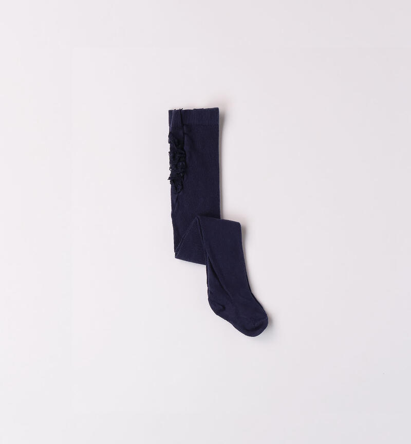 Minibanda tights with ruffles for baby girls from 0 to 24 months NAVY-3854