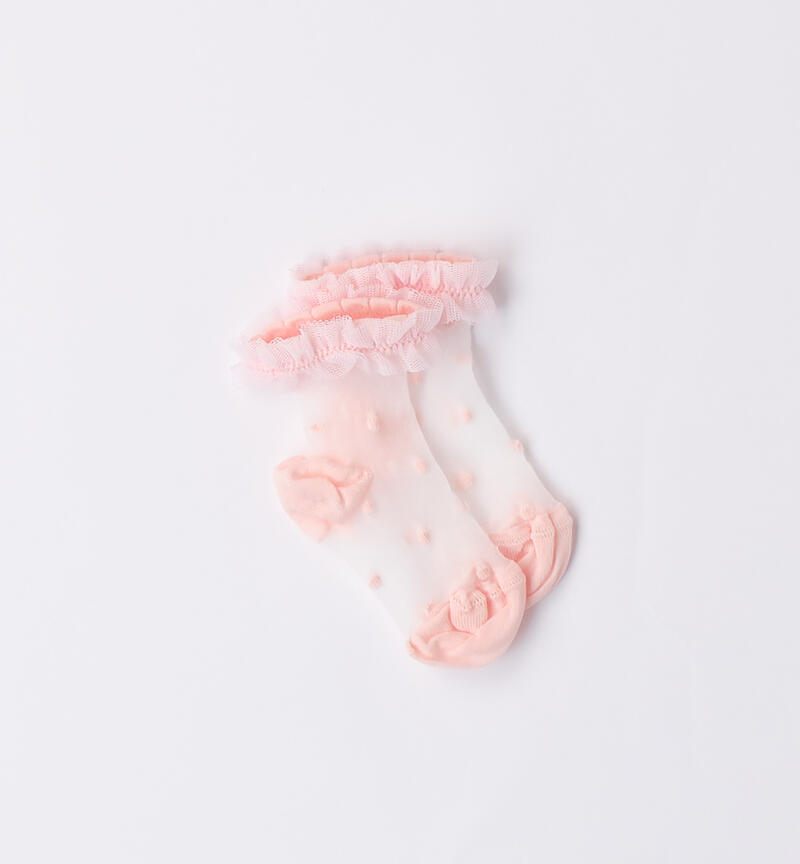 Baby baby girl socks with ruffles ROSA CHIARO-2617