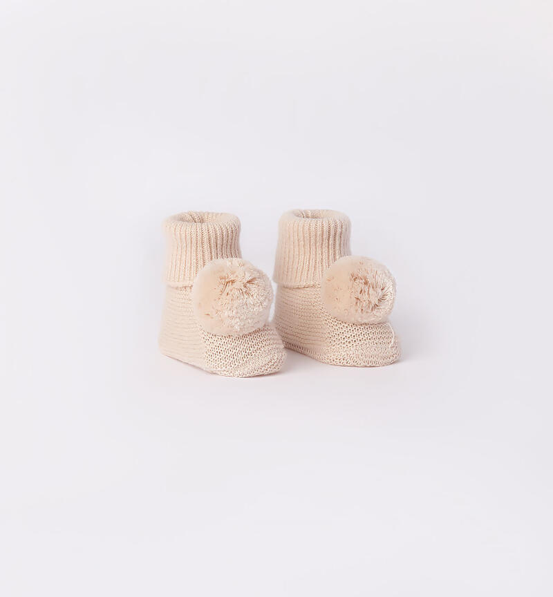 Calze neonato in tricot Minibanda ECRU'-0164