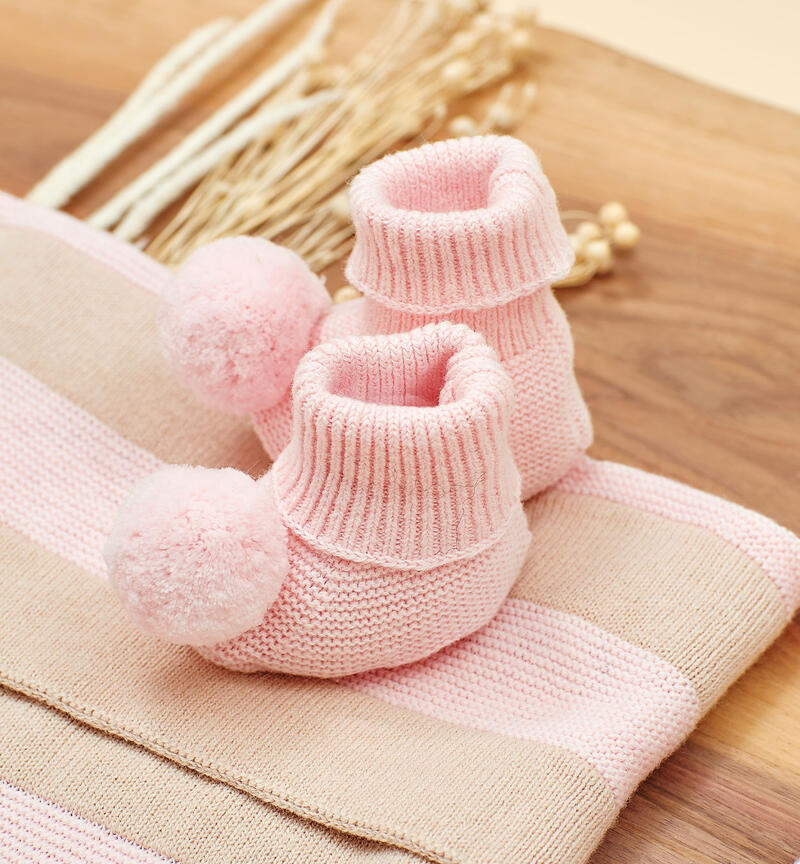 Socks with pompom for babies Minibanda ROSA-2512
