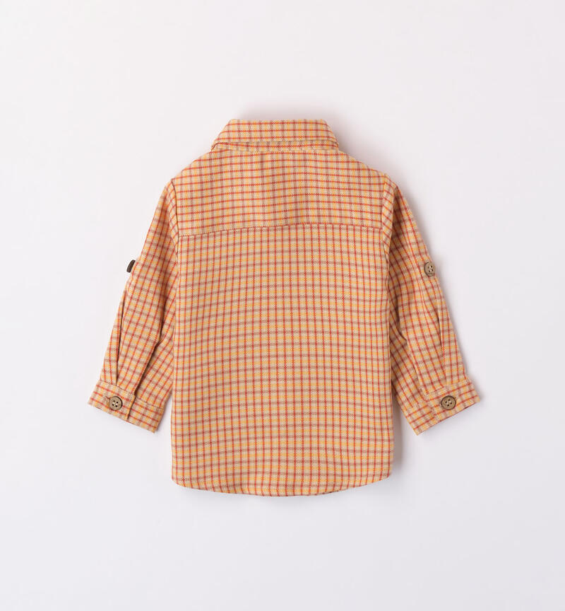 Minibanda check shirt for boys aged 1 to 24 months LATTE-0115