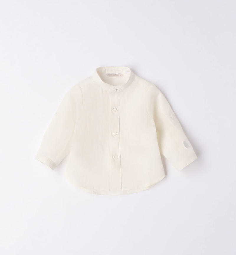 Minibanda 100% linen shirt for boys, from 1 to 24 months PANNA-0112