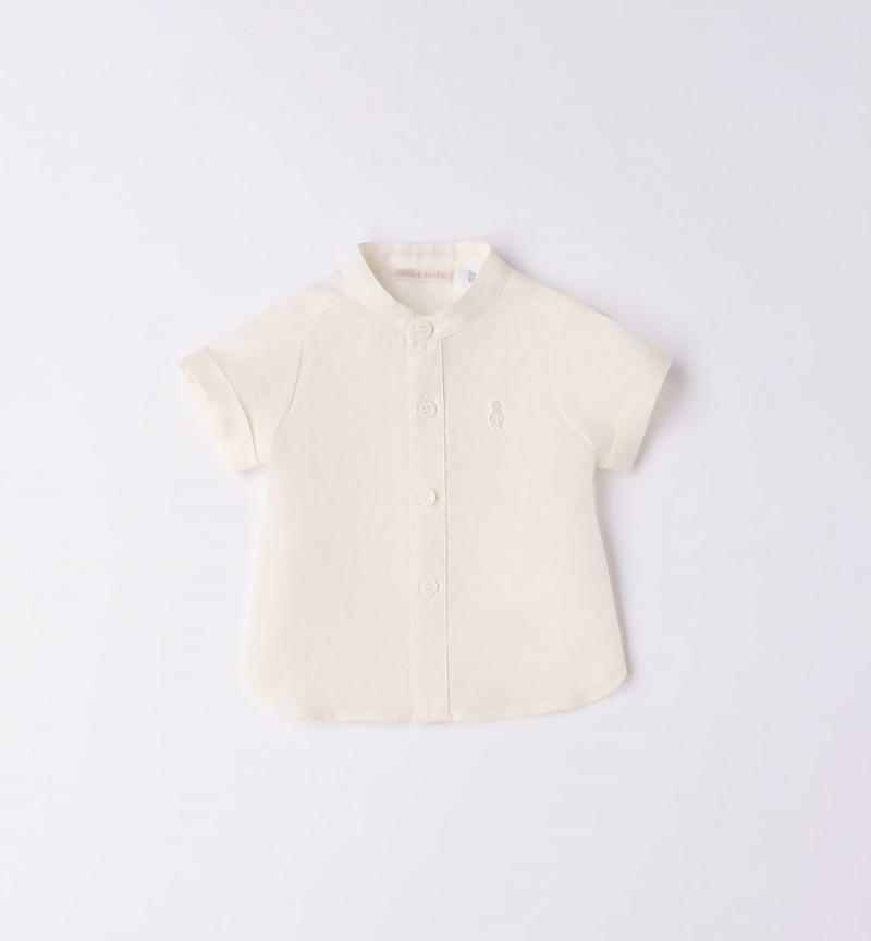 Minibanda short-sleeved linen shirt for boys, from 1 to 24 months PANNA-0112