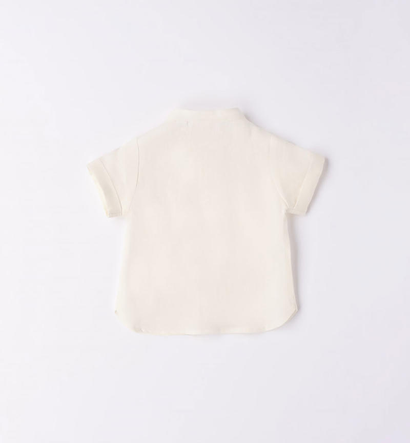 Minibanda short-sleeved linen shirt for boys, from 1 to 24 months PANNA-0112