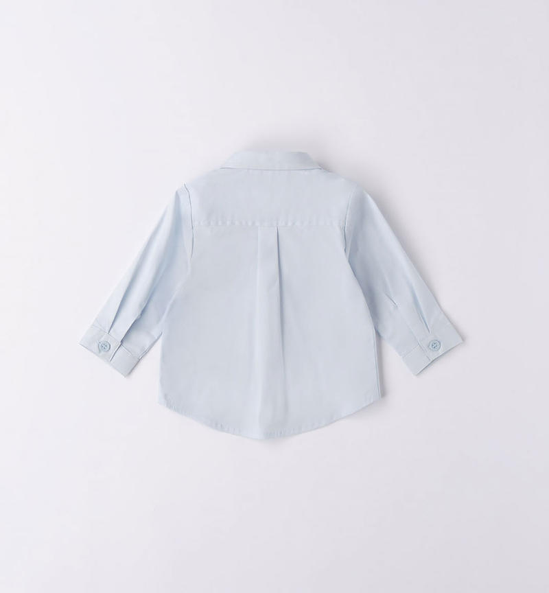 Minibanda classic long-sleeved shirt for boys, from 1 to 24 months LIGHT BLUE-3662