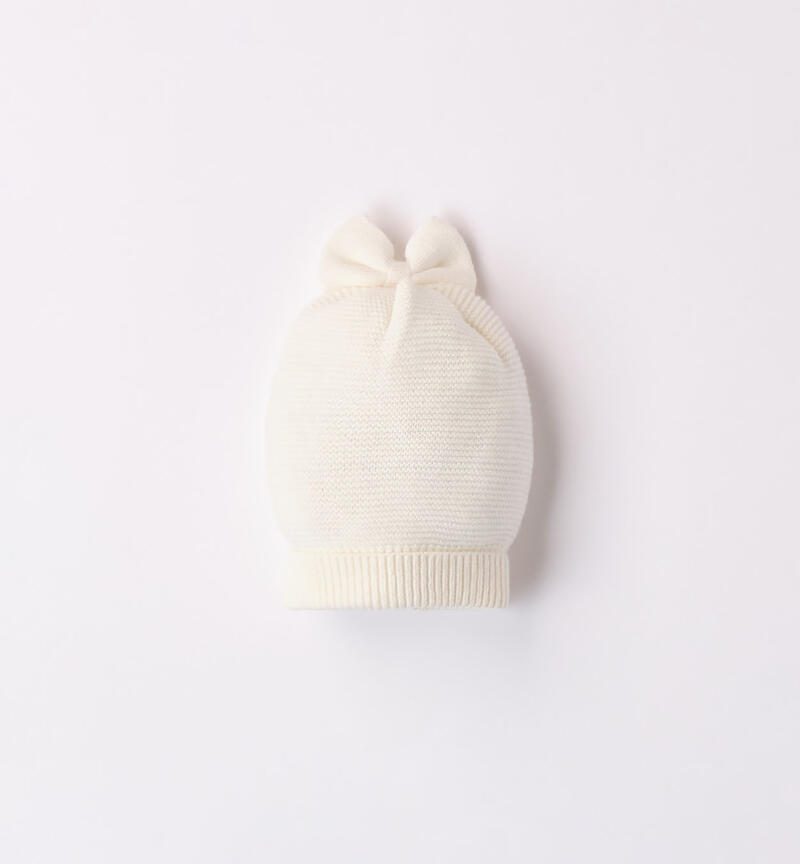 Cappellino neonata con fiocco da 1 a 24 mesi Minibanda PANNA-0112