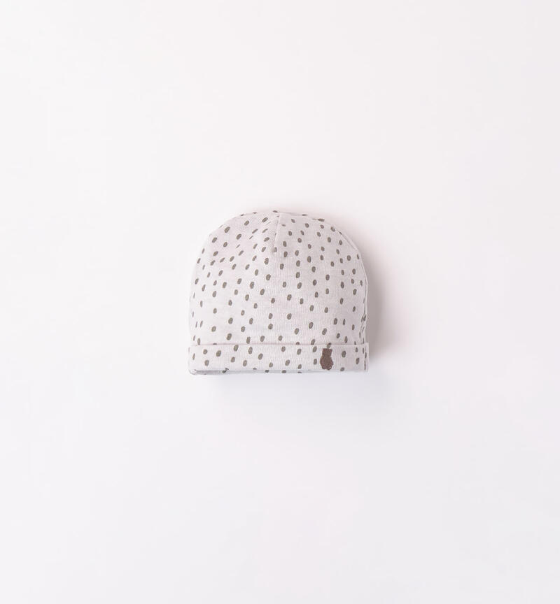 Minibanda spotted hat for baby boy, from 0 to 24 months GRIGIO MELANGE-GRIGIO-6WM9