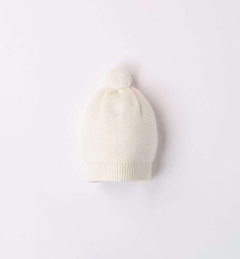 Cappello pompon neonato da 1 a 24 mesi Minibanda PANNA-0112