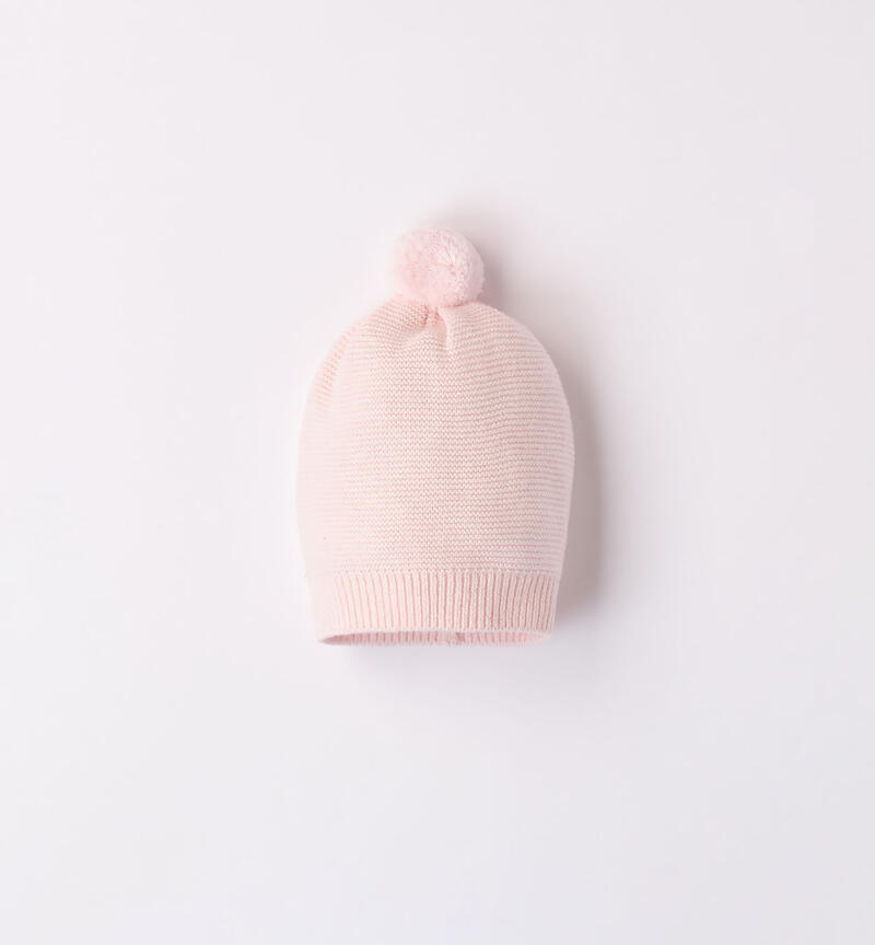 Cappello pompon neonato da 1 a 24 mesi Minibanda ROSA-2512