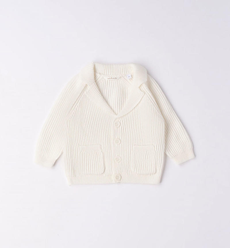 Minibanda cardigan in 100% cotton for boys, from 1 to 24 months PANNA-0112