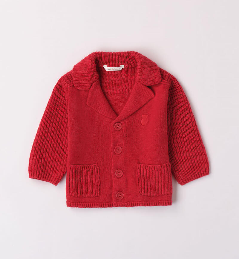 Minibanda cardigan for boys aged 1 to 24 months ROSSO-2253