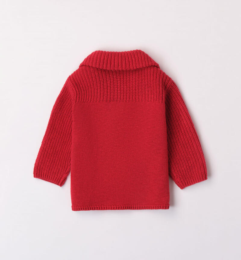 Minibanda cardigan for boys aged 1 to 24 months ROSSO-2253