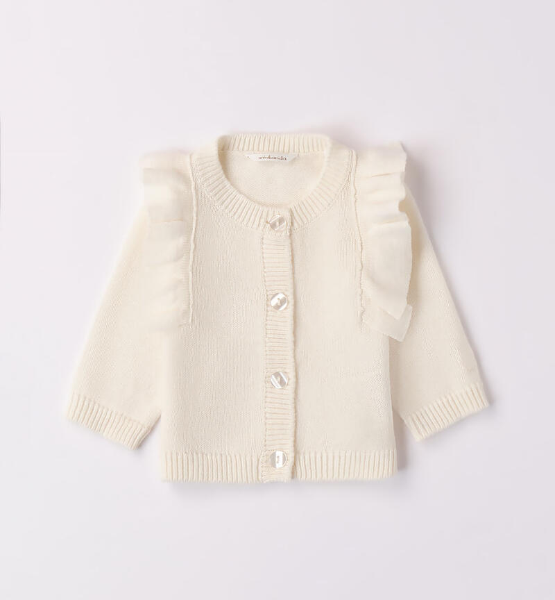 Minibanda tricot cardigan for girls from 1 to 24 months PANNA-0112